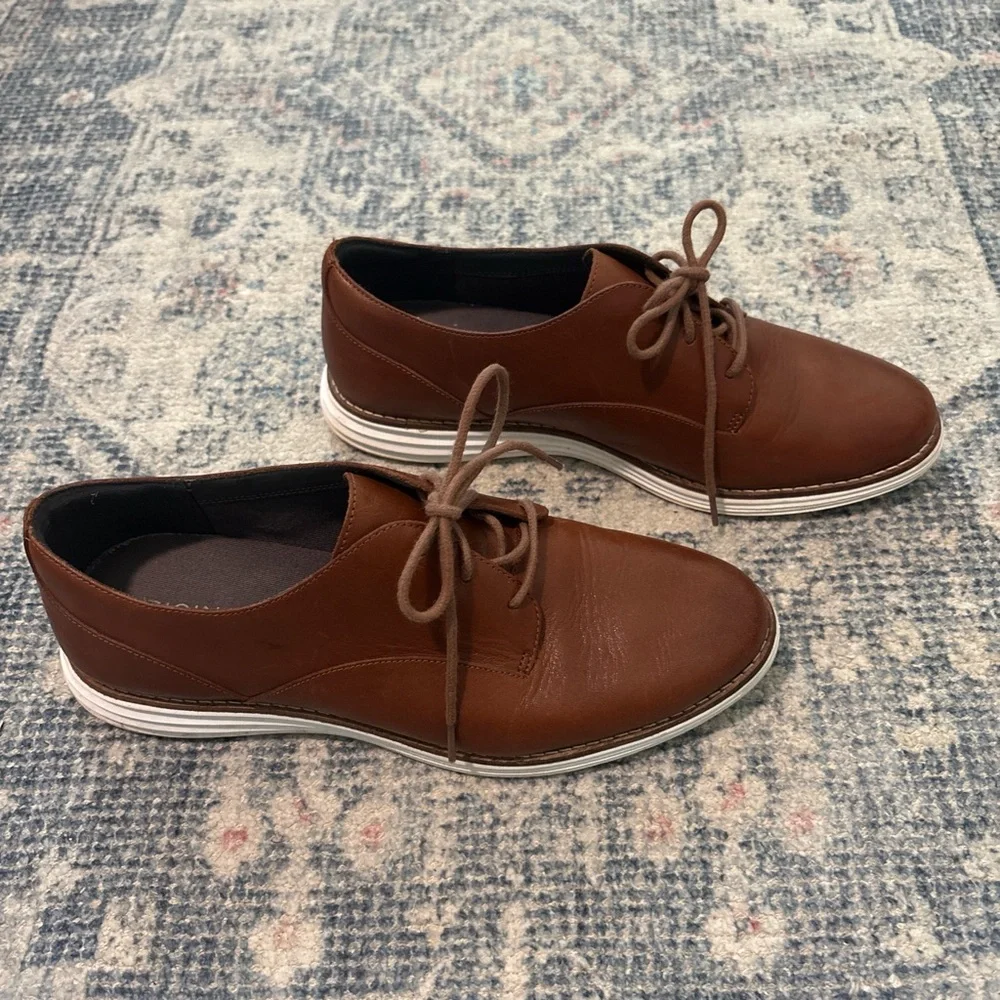Cole Haan Brown Leather Flats with White Sole - Picture 4 of 5